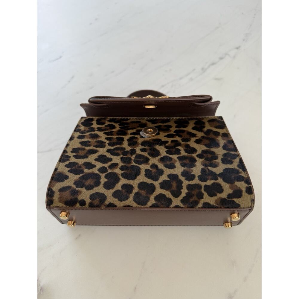 VERSACE Medusa Plaque Leopard Printed Top HANDLE Bag $ 2800 Retail - Picture 9 of 16